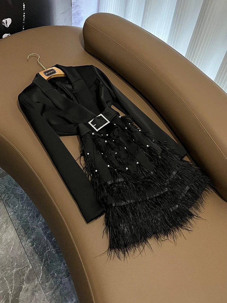 TWOTWINSTYLE Solid Temperament Dresses For Women
